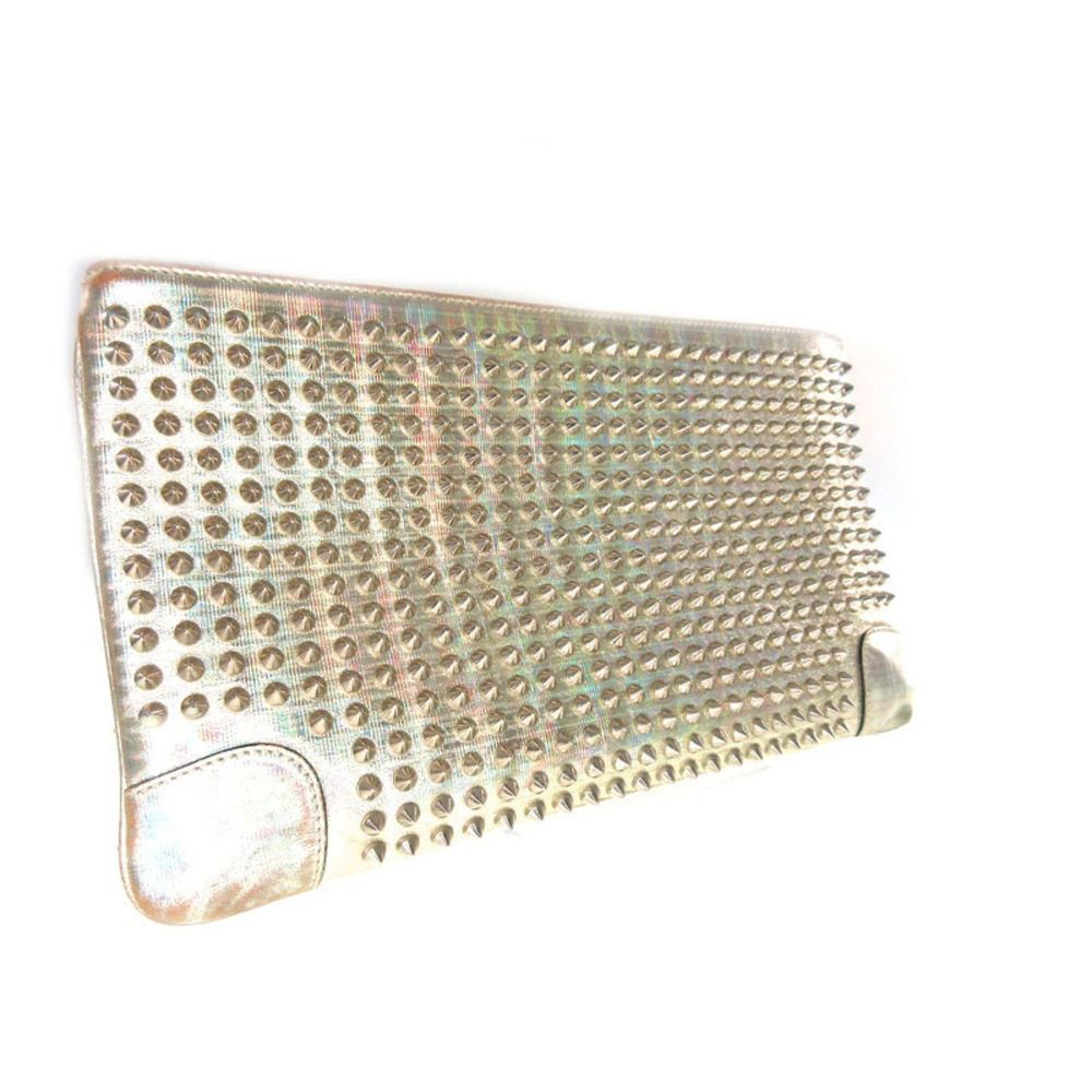 Christian Louboutin Clutch Bag Leather Gold Tone Clutch - Picture 2 of 7